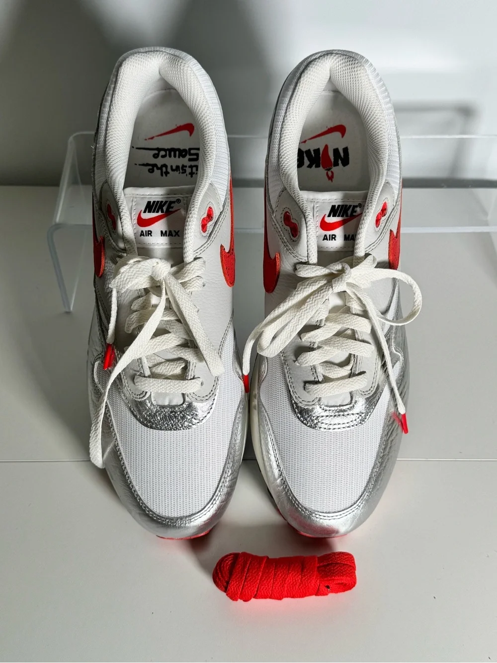 Nike Air Max Men’s White & Red Athletic Sneakers